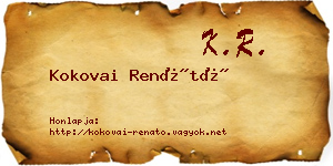 Kokovai Renátó névjegykártya